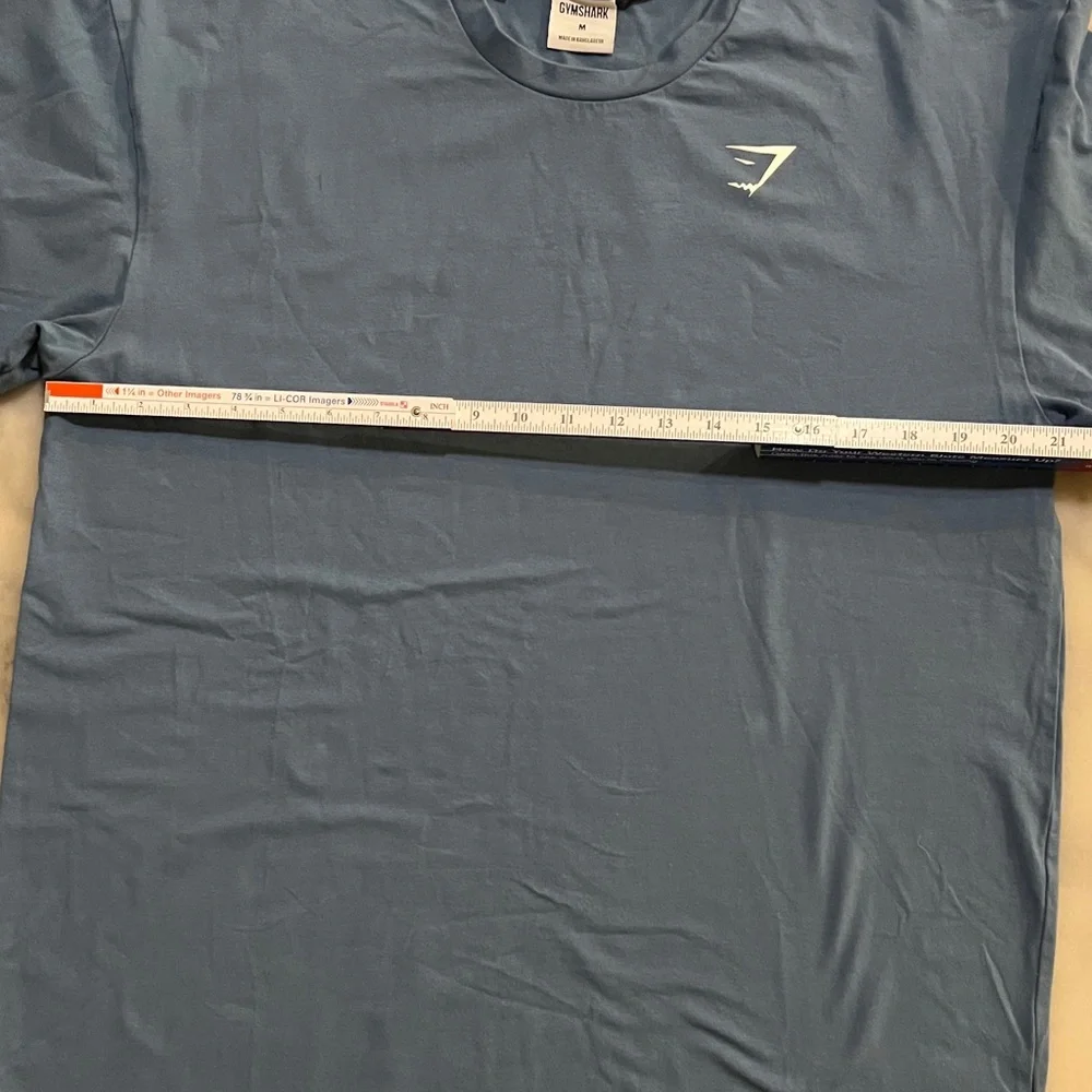 Gymshark Men's Slate Blue 95% Cotton Short Sleeve Tee - Picture 4 of 7